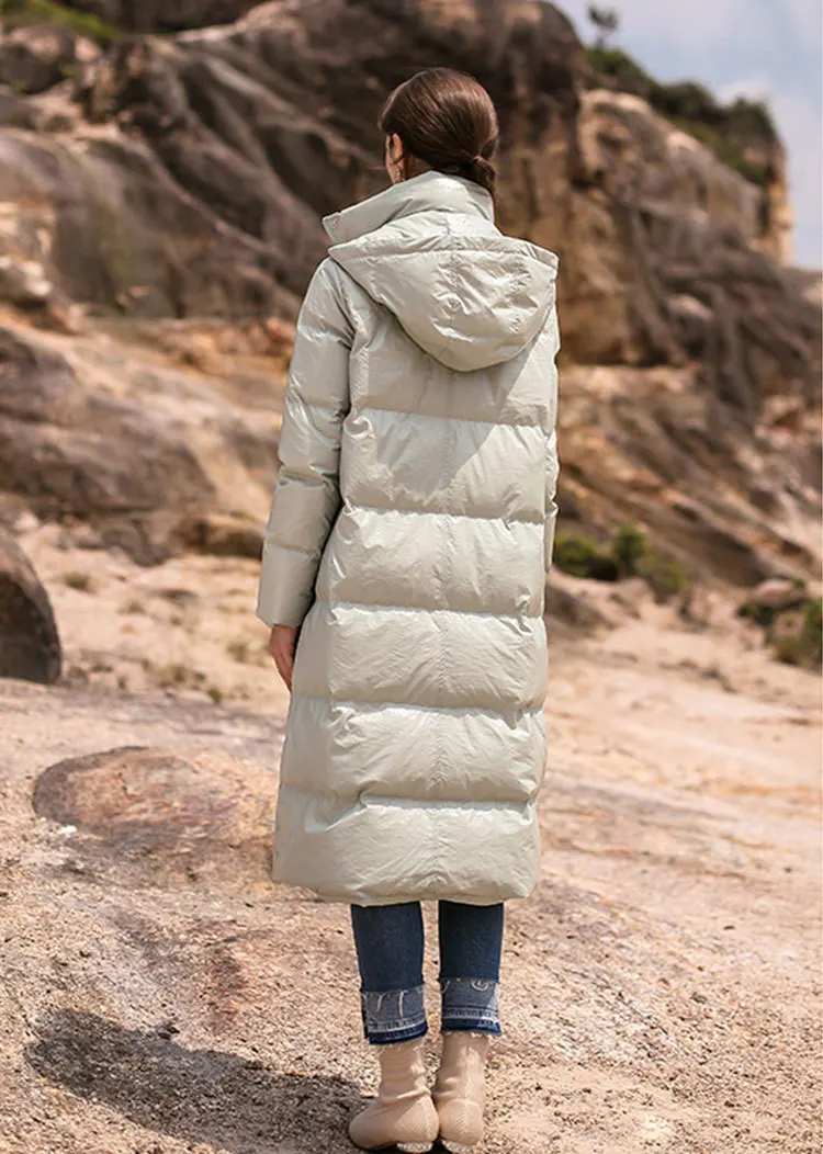 Зимний женский длинный тонкий и светильник Теплая куртка-пуховик Для женщин оборками мода Винтаж парка с капюшоном размера плюс HJ62