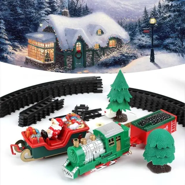 wooden musical christmas train toy set navidad ornament decor with rail santa claus christmas tree multicolor - Christmas Train Decoration wooden musical christmas train toy set navidad ornament decor with rail santa claus christmas tree multicolor - Christmas Train Decoration