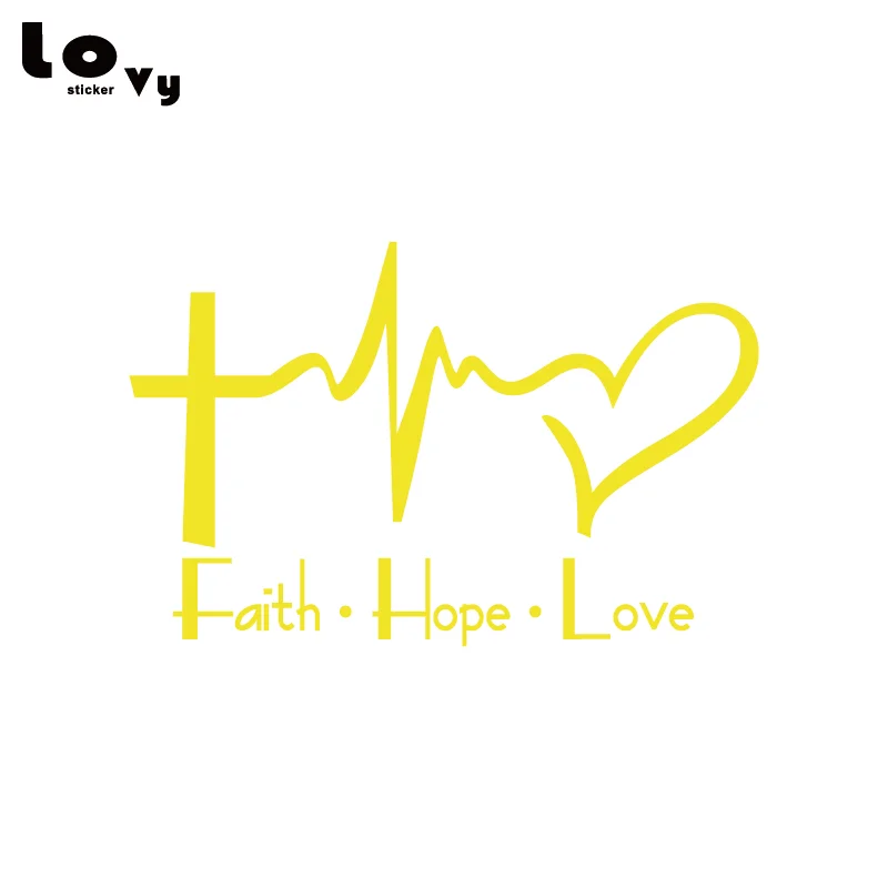 Faith Hope Love Виниловая наклейка для автомобиля с изображением Иисуса, христианского, религиозного, библейского стиха для украшения кузова автомобиля CA0763