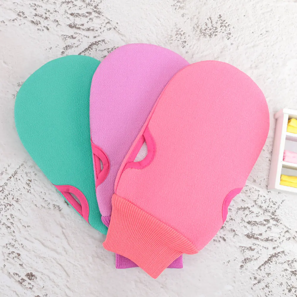 

1Pcs Bath Towel Soft Colorful Double-sided Strong Decontamination Mud Gloves Thickened Free Bathing Wipes Sling Bathroom Supply