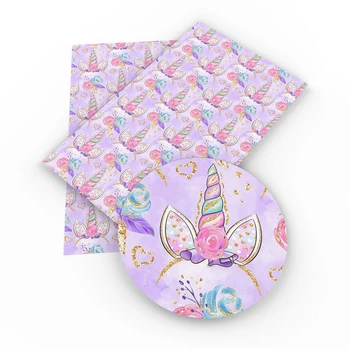 

David accessories Unicorn Animal Faux Synthetic Leather Fabric,DIY Garment Knotbow Bags Decoration Crafts,1Yc3737