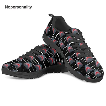 

Nopersonality Black Animal Shark Print Mesh Sneakers Casual Spring Autumn Vulcanize Shoes for Men Lace Up Male Mesh Shoes