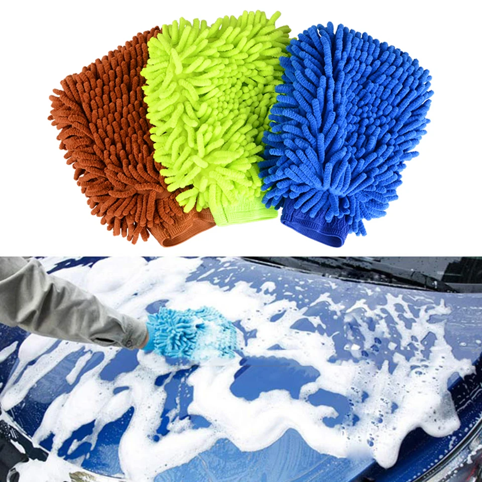 

Chenille Car Cleaning Gloves Microfiber Window Washing Tool Car Motorcycle Washing Glove Auto Care Tool Accessories