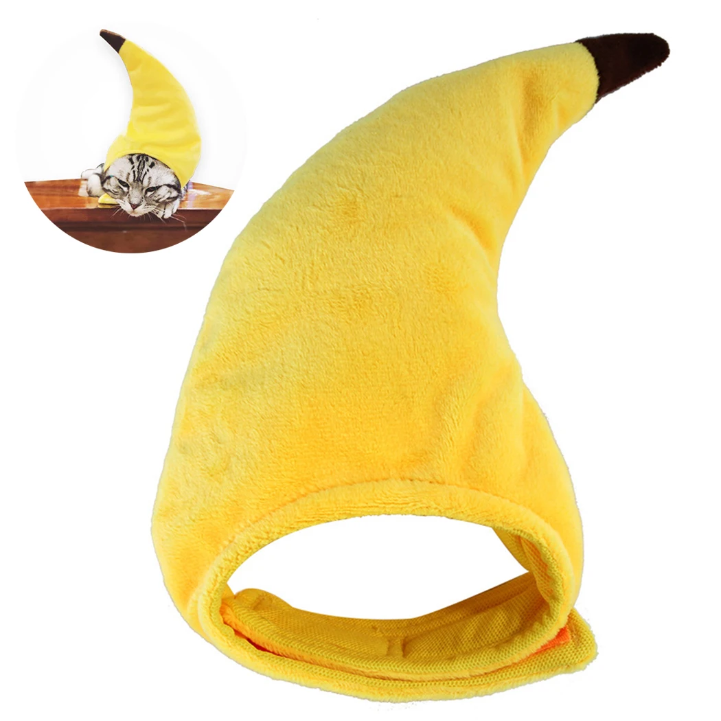 

Adjustable Creative Funny Pet Cat Dog Banana Head Headdress Pet Cat Dress Up Cotton Plush Hair Accessories Pet Costume Supplies