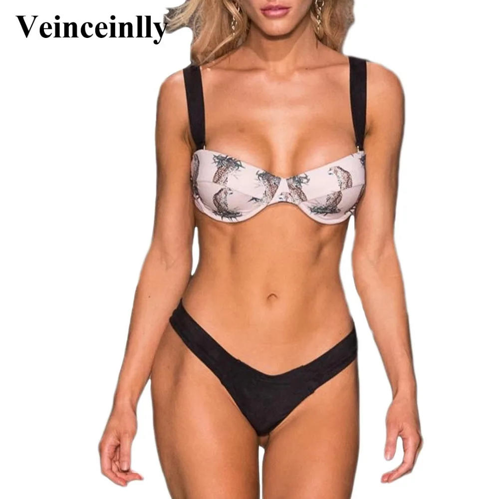 Buy 2018 Sexy push up bikini set with bra cup two