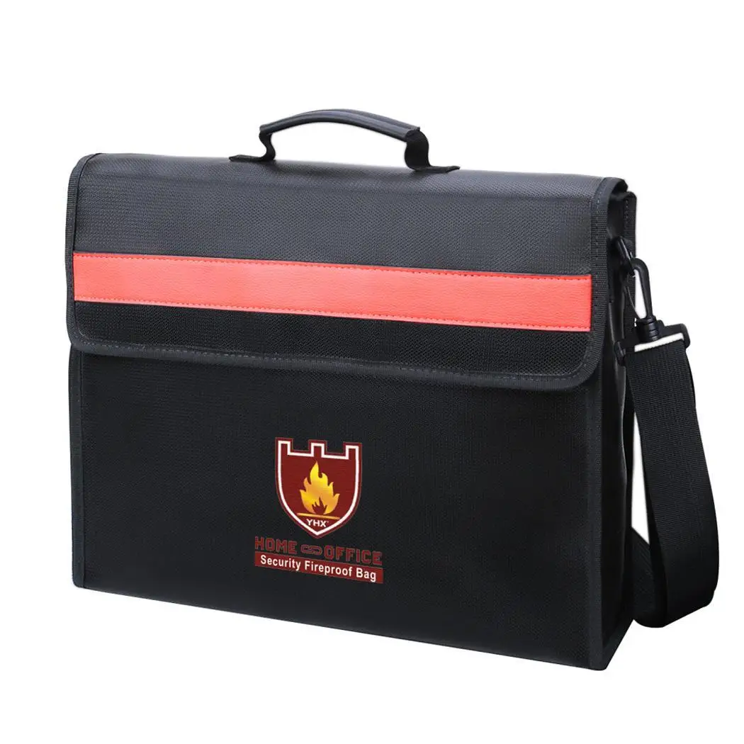 

New Liquid Silicone Waterproof Security Fireproof Bag Stereo Portable File Black Home, Office Bag Rectangle