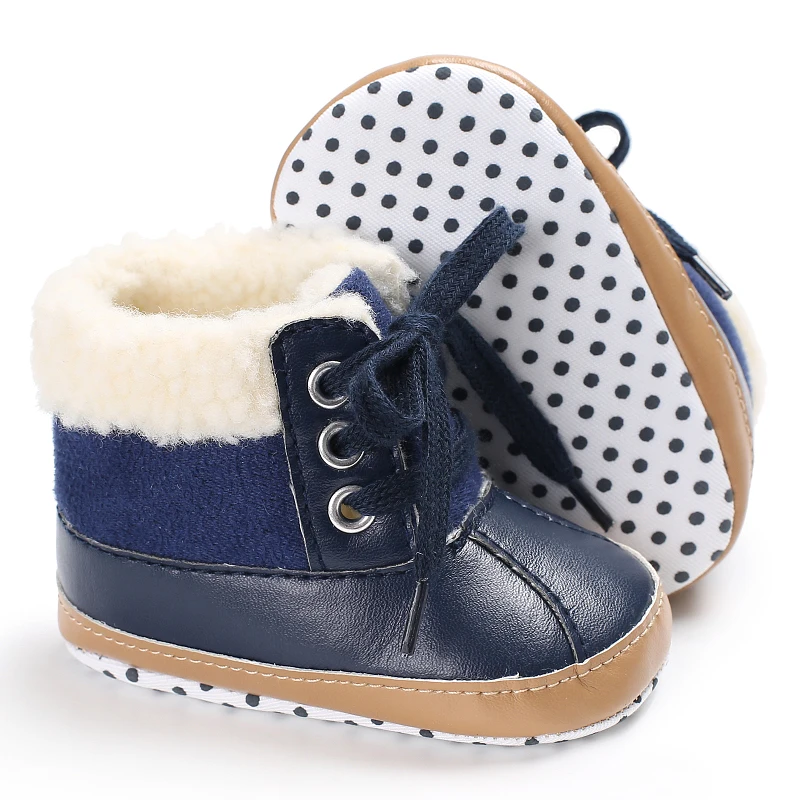 Новейшая Брендовая обувь для малышей, теплые зимние ботильоны для мальчиков,, обувь для кроватки, Нескользящие кроссовки, 0-18 месяцев