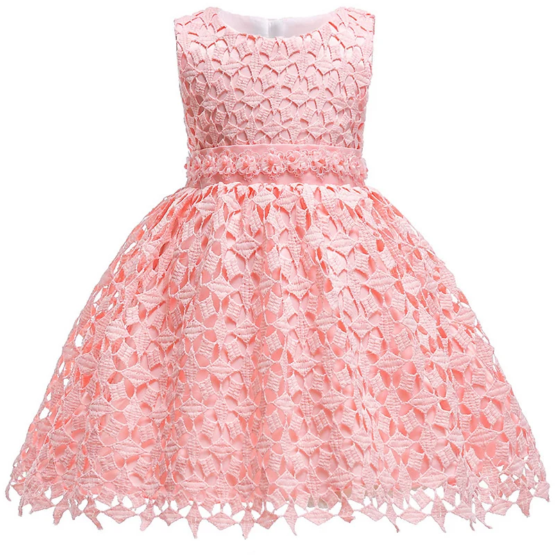 

Girls Elegant Wedding Party Ball Gown Dress NEW Sleeveless Toddler Girls Summer Lace Dress Vestidos kids Princess Birthday Dress
