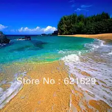 Beautiful beach 8’x8′ CP Computer-painted Scenic Photography Background Photo Studio Backdrop ZJZ-389