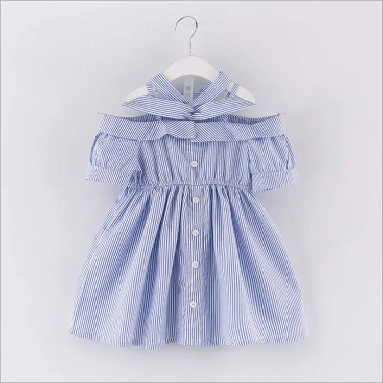 Fanfiluca Kids Dresses Casual Girls Dresses 2018 Stripe A-line Princess Dress Girls Costumes For Girls 4 Years Cotton Clothes002