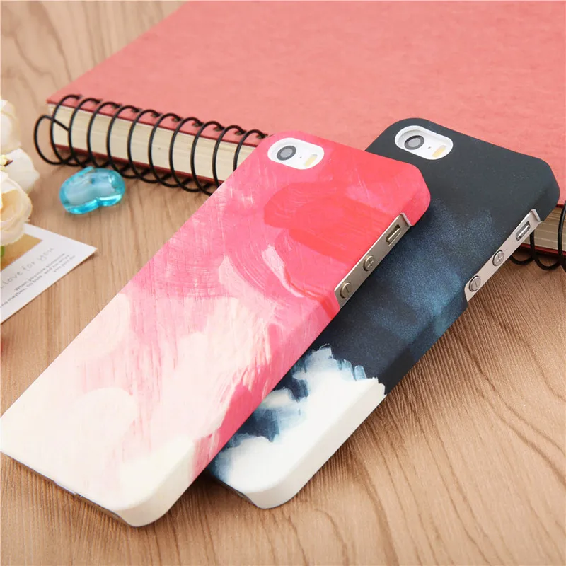 

Ranipobo Colorful Gradient Case For iPhone SE Case For Apple iphone 5 5S Cute Sweet Candy Red Color Phone Cases Back Cover Funda