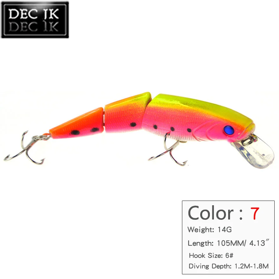 1PCS Minnow Artificial Bait For Sea Fishing Wobblers Lifelike Fishing Lure 3 Segment Trolling With Hooks  Wobbler Hard Bait (7)