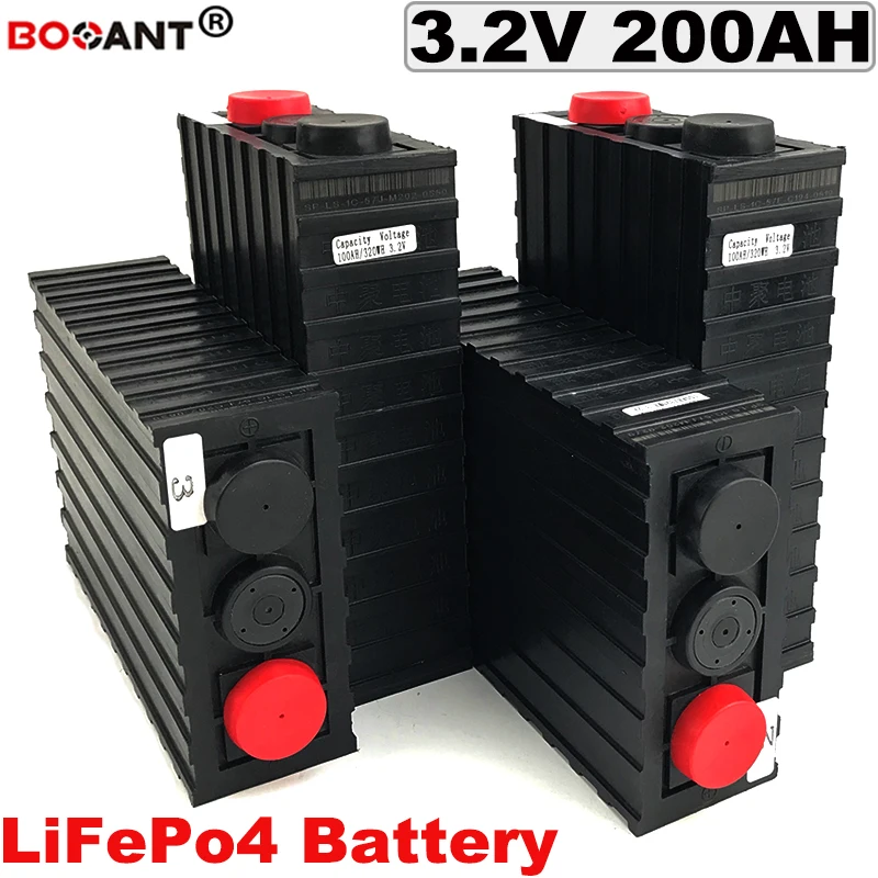 Top Free Shipping Deep Cycle LiFePo4 Battery 3.2V 200Ah For Electric Vehicle Electric Bicycle Lithium Battery 12V 24V 36V 48V 0