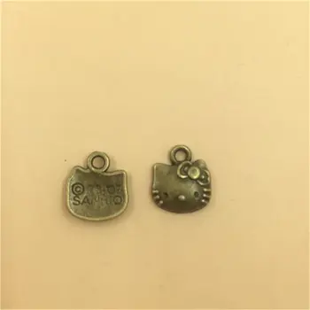 

Tibetan Silver and bronze Charm Pendant Diy Cat Vintage Fashion Beauty Pendants 30x10mm 30pcs(T550) 2017 New Free Shipping