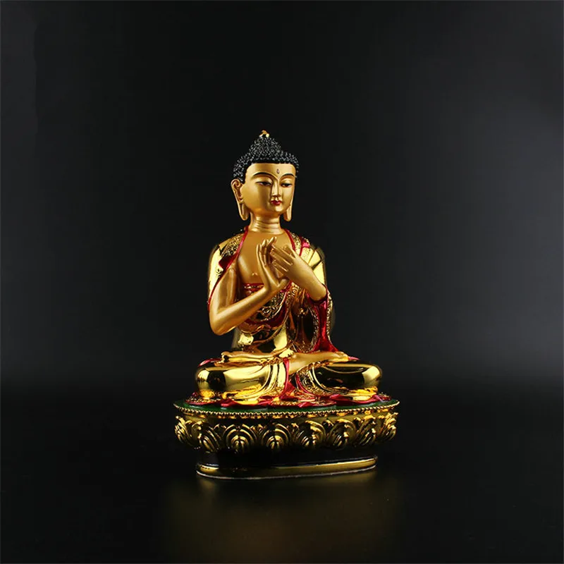 Изысканная большая статуя Будды, 20,5 см, позолоченное покрытие из смолы, качественные тибетско-буддистские статуи рулай вайрокана