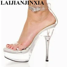 Laijianjinxia/на платформе Женская обувь пикантные Обувь для танцев 14 см босоножки на высоком каблуке для ночного клуба Для женщин полюс Танцы Обувь m-028