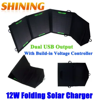 

Factory Direct 12W Dual USB 5V Output Solar Panel Moblie Phone Charger Battery Charger, Portable Folding Solar Cellphone Charger