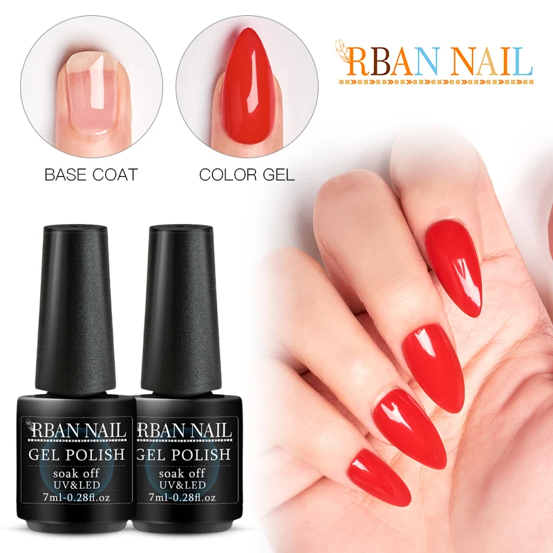 

RBAN NAIL Functional Nail Gel Set Polish Matte/Luminous/Tempered Top Coat Peel Off/Burst Base Coat Primer Anti-overflow Glue