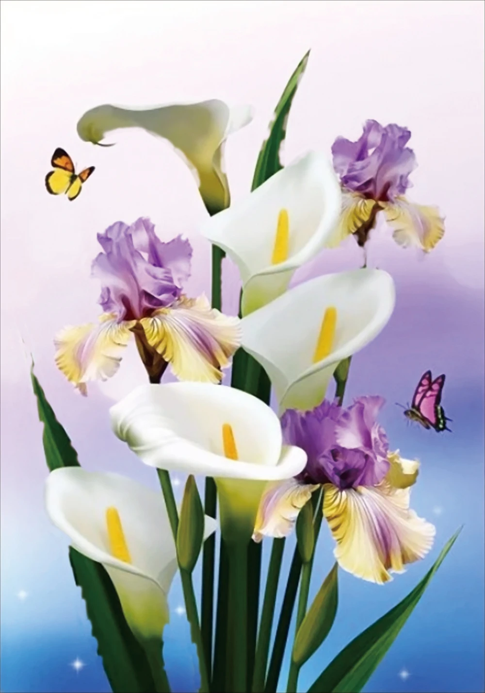 5d diy diamond painting flowers common callalily rhinestones embroidery