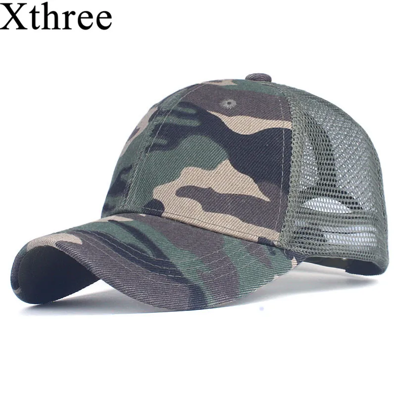 

Xthree camouflage baseball cap mesh cap for men women snapback Hat for men bone gorra casquette fashion hat