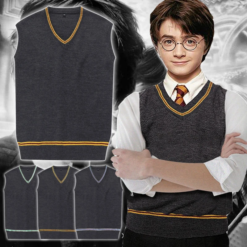 

Sweater Vest GryffindorHufflepuffRavenclaw Slytherin Uniform Cosplay Costume 4 colors in stock free shipping