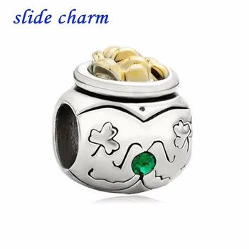 

Free shipping Zinc alloy and it's not a piggy bank. It's for St. Patrick's day, and it is a pot of gold fit Pandora bracelet