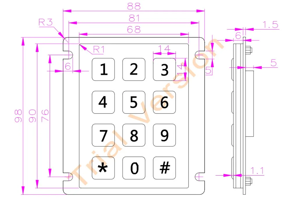 Usb клавиатура с подсветкой из нержавеющей стали 12 клавиш|numeric keypad|metal numeric keypadmetal
