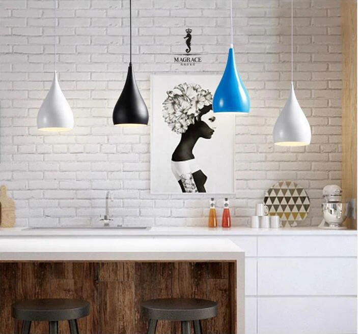 

Modern Dining Room Pendant Light Colourful Bar Pendant Lamps Lighting Diameter 16cm Height 29cm 4 Colours For Choice