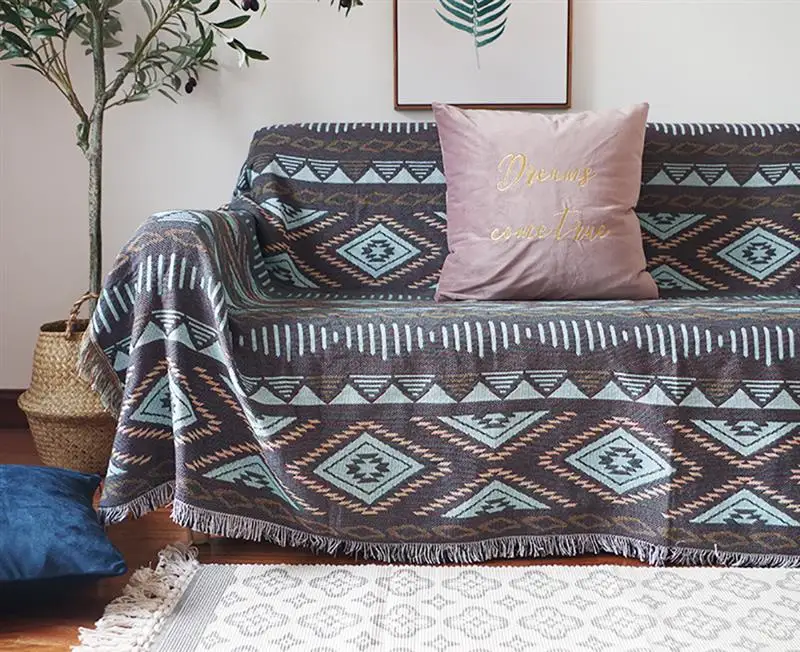 Европейское геометрическое энергетическое одеяло диванное декоративное покрывало Cobertor на диване/самолете путешествия плед Нескользящая прострочка одеяло s