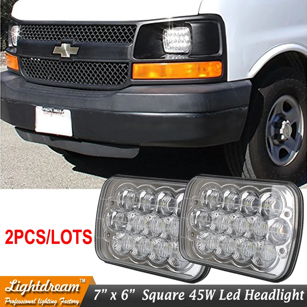 

Pair 7"X6" 7x6 7x5 6x7 5x7 LED HID HeadLights Bulbs Crystal Clear Sealed Beam With H4 Headlight Plug for Firebird Celica 240SX
