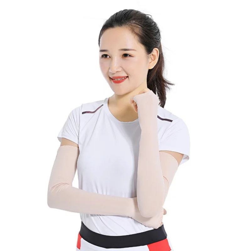 6 Colors Women Arm Sleeve Sport Running Cycling Golf Fishing Fingerless Arm Warmers Women Basketball Cuff Ice Sleeve