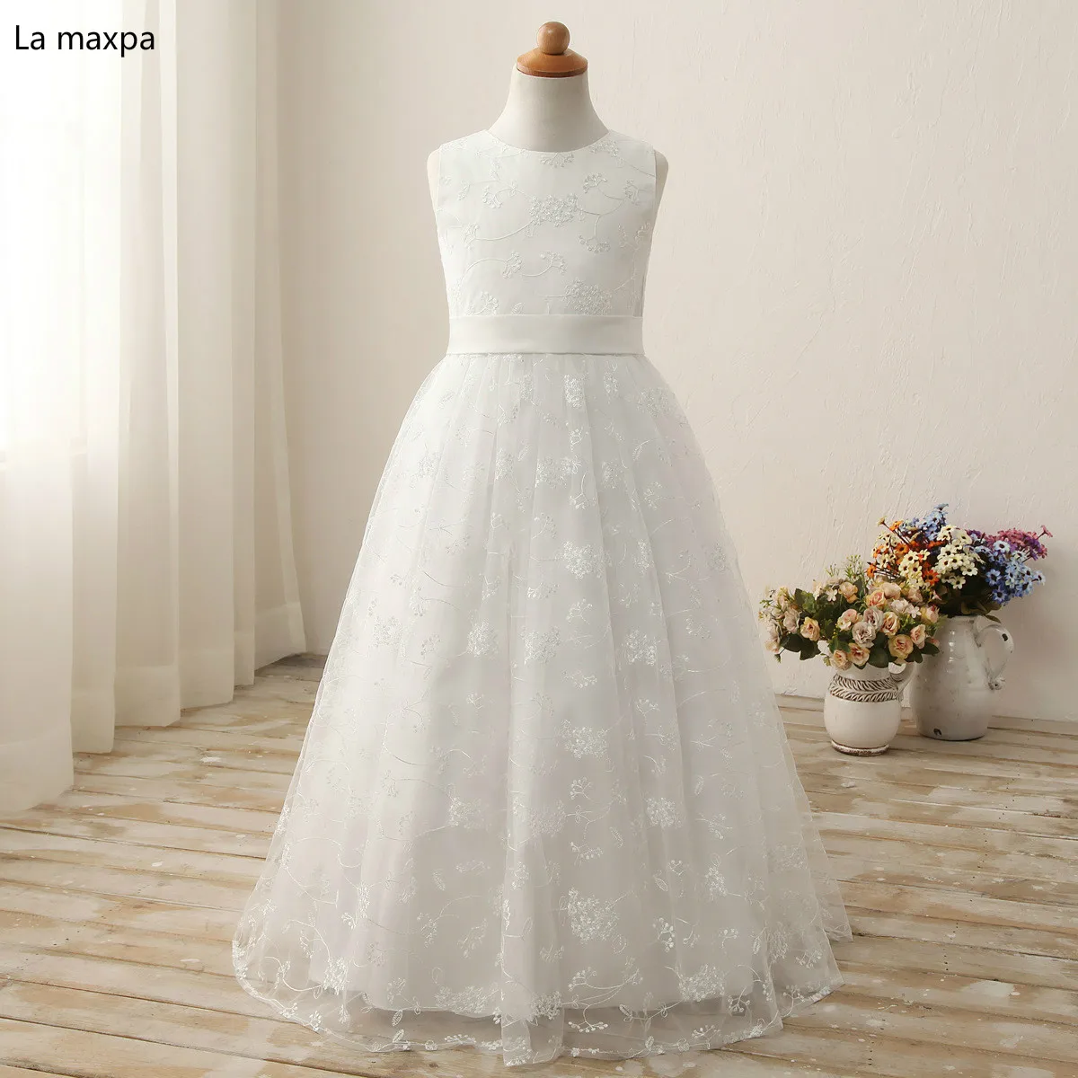 

White Lace Princess Dress Children's Performance Clothing Fashion Children's Wedding Dress Girls Birthday Party Dress