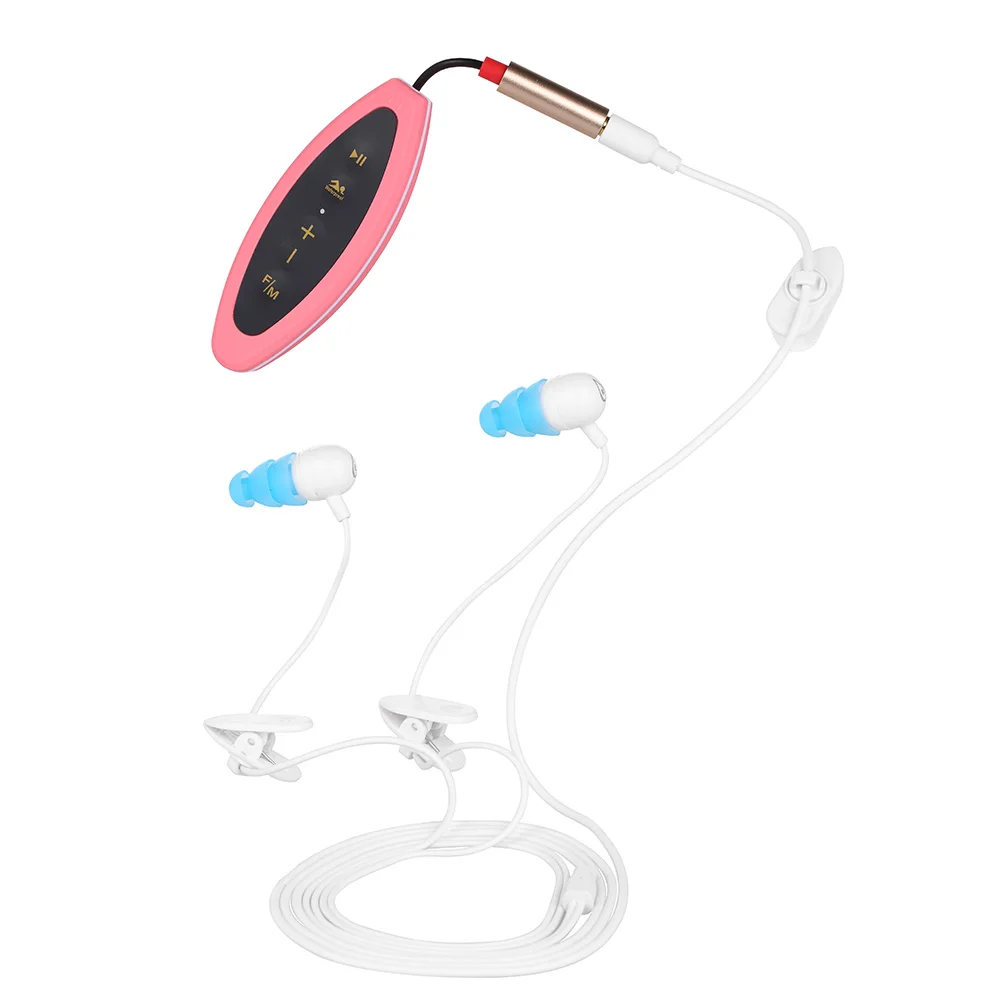 Docooler CJX601 4 ГБ MP3 музыкальный плеер IPX8 Водонепроницаемый с наушниками fm-радио клип Дизайн для плавания работает Дайвинг - Цвет: Розовый