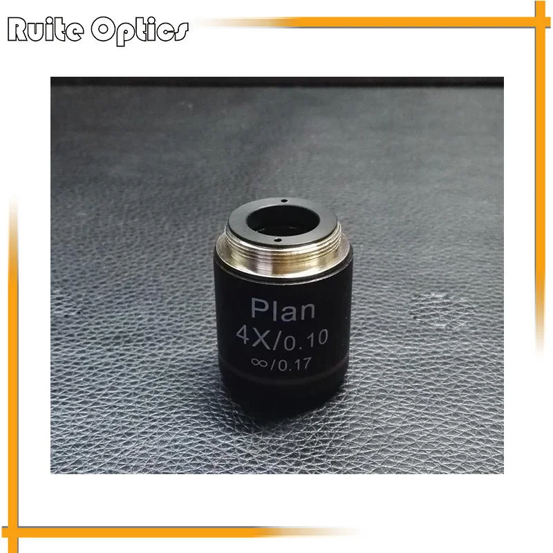 

180mm Metal Full Plan Infinity Microscope Objective Lens 4x N.A.5.5 For Biological Microscope