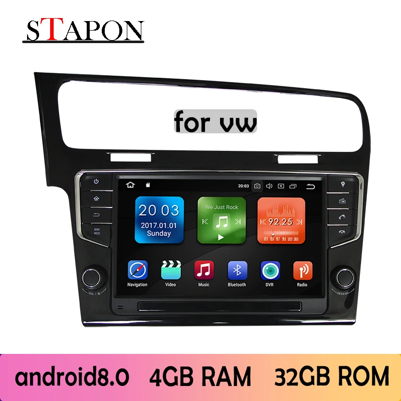 

STAPON 4GRAM+32G ROM Android 8.0 car player for vw golf 7 9inch PX5 Octa-core with DAB OBD2 RDS