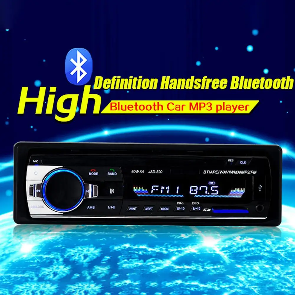 1 шт. Bluetooth fm-передатчик Автомобильный mp3 плеер аудио стерео 4X60 Вт Автомагнитола 12 В в-тире 1 Din fm Aux вход приемник Авторадио - Цвет: black