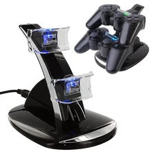 USB led Dual Charger Controller Charger Dock Station Stand Charging for Playstation For Sony PS3 wireless controller