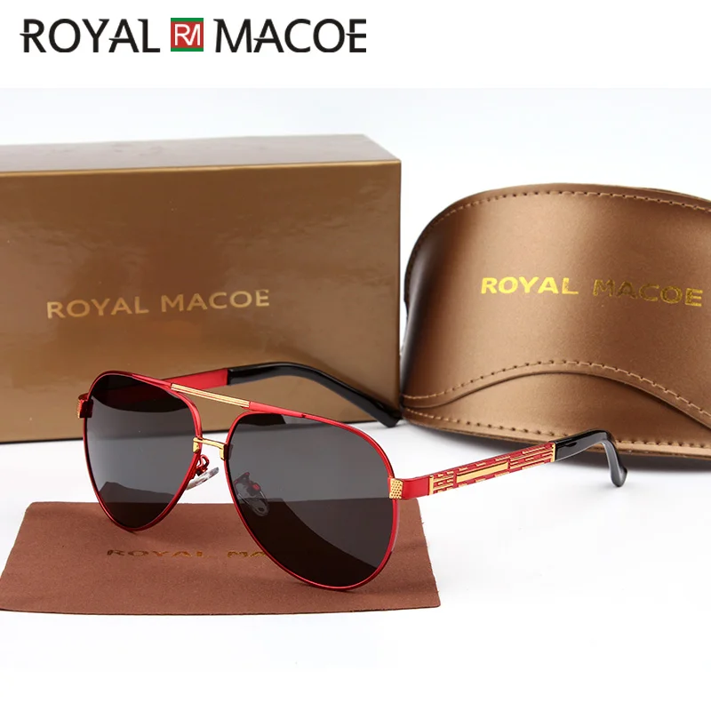 Солнцезащитные очки авиаторы ROYAL MACOE мужские в металлической оправе