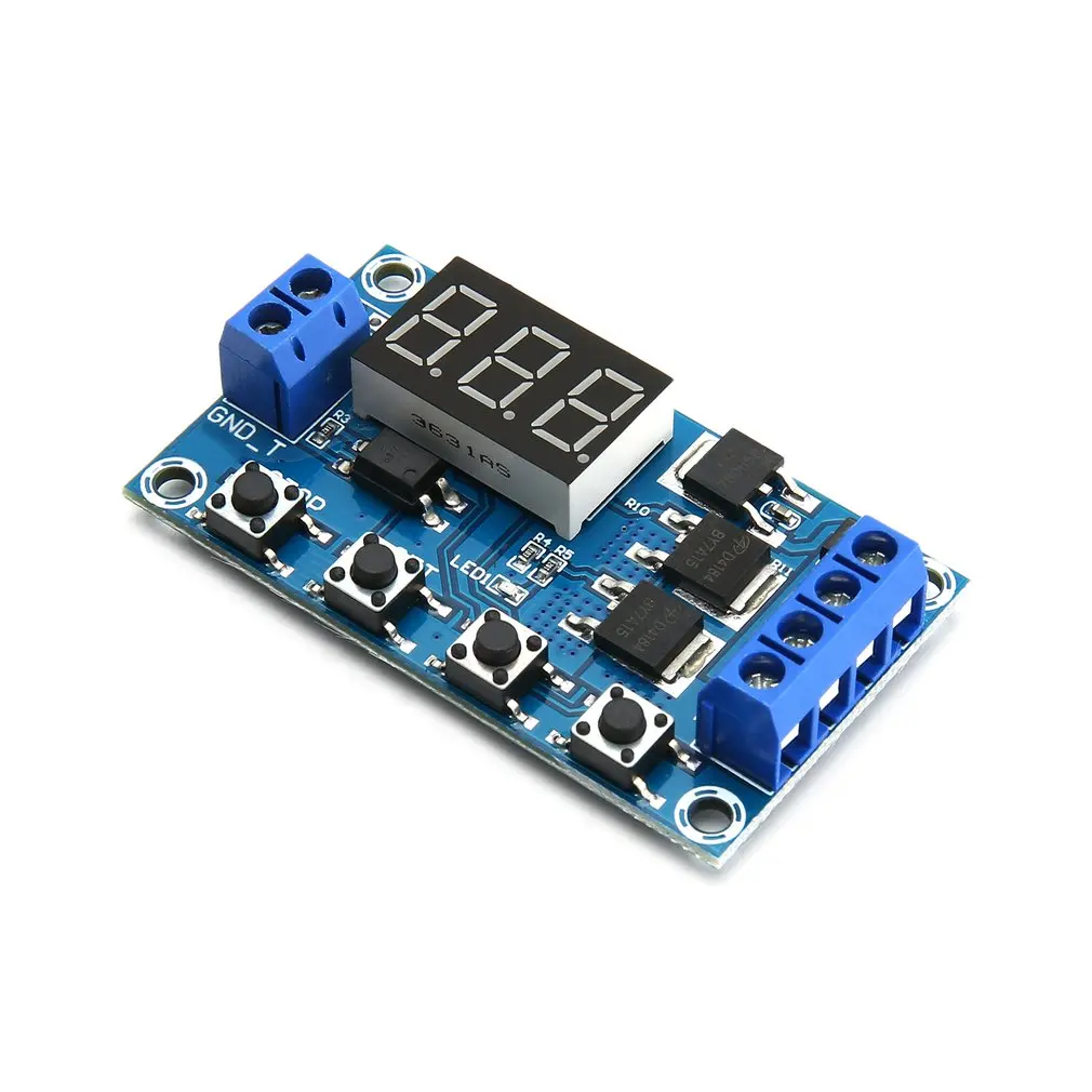 

Dual MOS LED Digital Time Delay Relay Trigger Cycle Timer Delay Switch Circuit Board Timing Control Module DIY DC 12V 24V