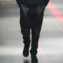 Г. Новая мужская одежда стилист GD Мода Индивидуальный Искусственная кожа шить штаны-шаровары Большие размеры костюмы 27-46