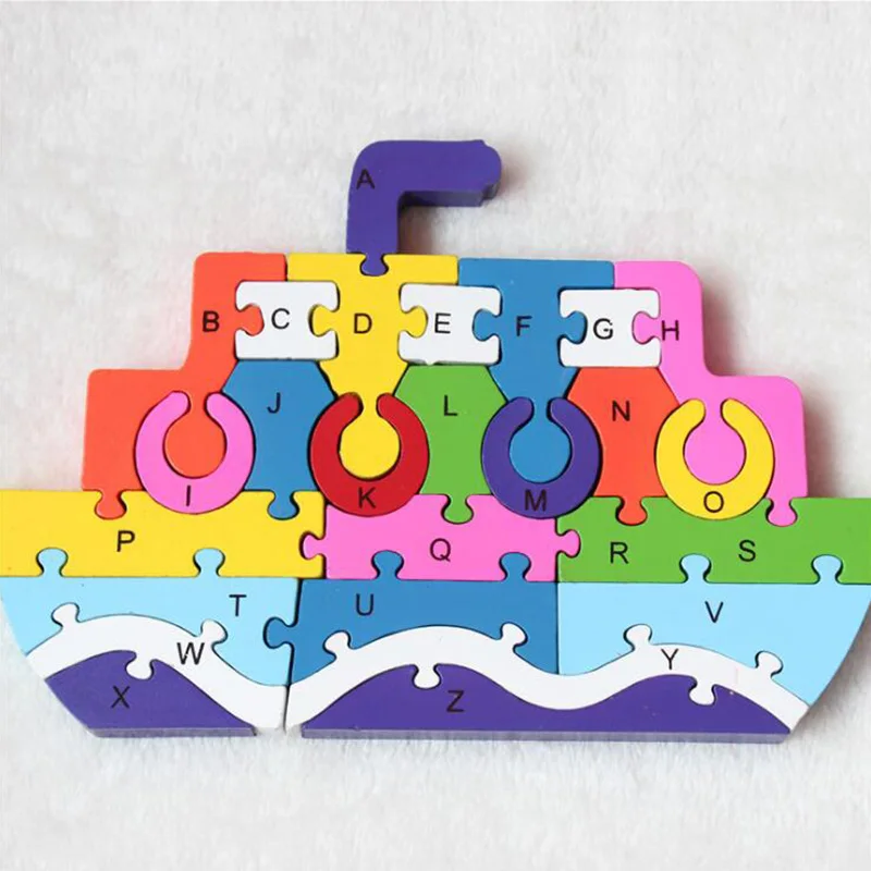 

Educational Early Learning Wooden Puzzle Toy For Children Wood Material Vehicle Toy Ship Puzzle Kids Christmas Gift