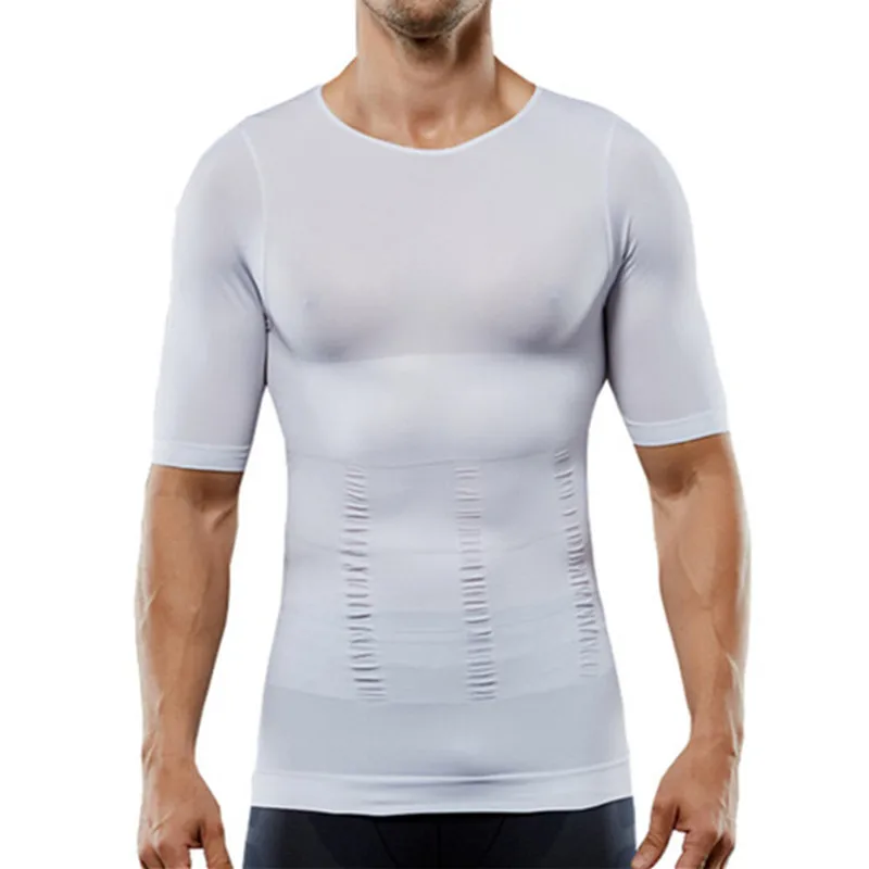 

Body Shaper Men Compression T shirt Slimming Abdomen Bellies Control Vest Shapewear Ginecomastia Hombre Waist Trainer Tshirt