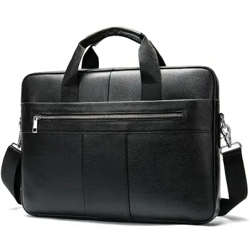 

Men Leather Business Tote Shoulder Messenger bags Office business vintage zipper briefcase