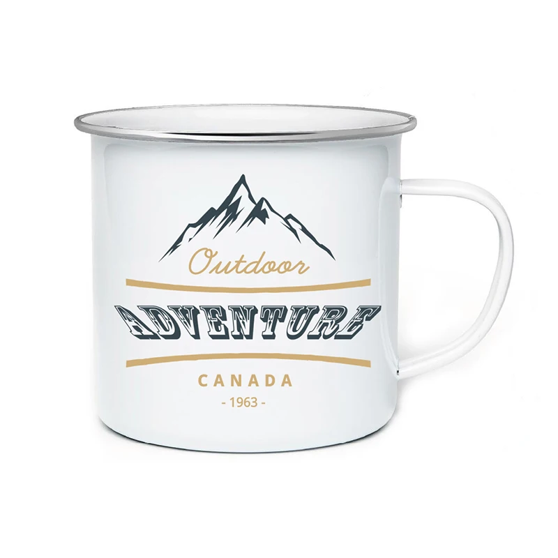 

WAF Camping Enamel Mugs Travel Mug Adventure STAYWILO Camping Wildlife Unique Enamel Cups Best Gifts For Outdoor