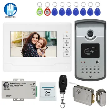

Video Door Phone Intercom Entry System 7'' Color Monitor + RFID Access Camera + Electric Control Lock + Wireless Remote Control