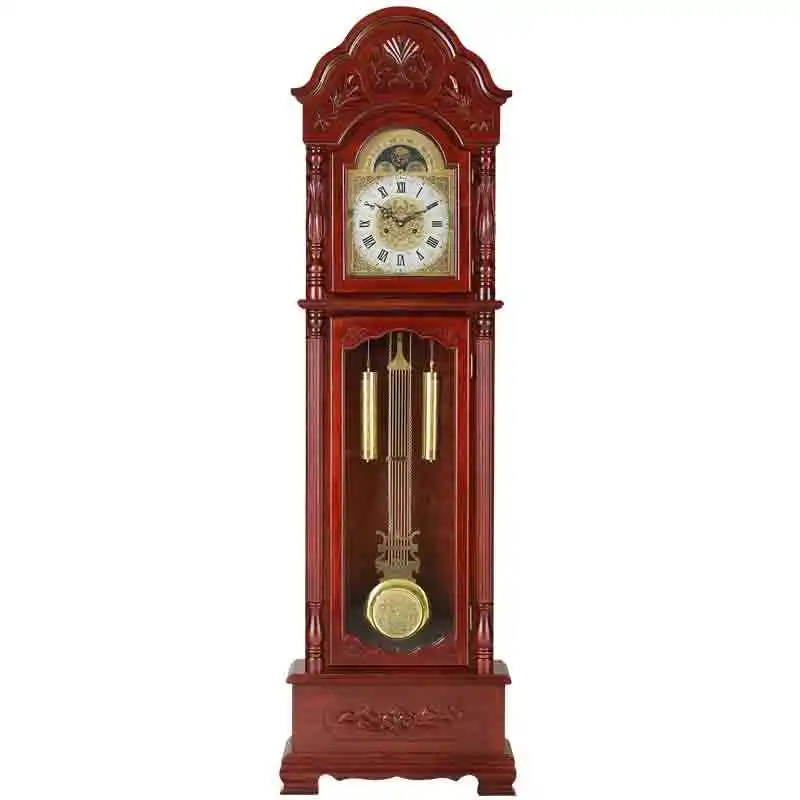 L13712013 wood vintage grandfather clock pendulum mechanical original