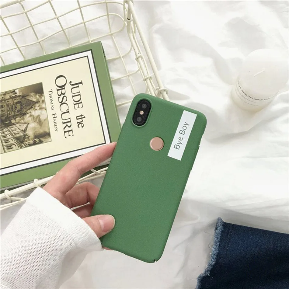 Axbety Royal Blue For Redmi S2 Retro Green Phone Case For Xiaomi Redmi 5 Plus 6 6a 4 4x 3s Letter Hard Plastic Full Back Cover
