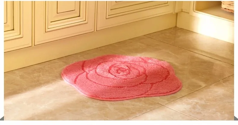 Роза форма микрофибры tpe для ванной коврики 19.6 ''wx19. 6''l/50x50 см