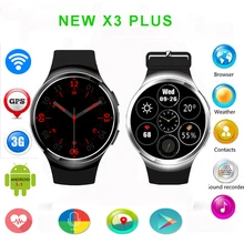 2016 neue x3 plus smart watch telefon android 5.1 mtk6580 Quad Core 1 GB + 8 GB Herzfrequenz Smartwatch Uhr mit WIFI GPS schrittzähler