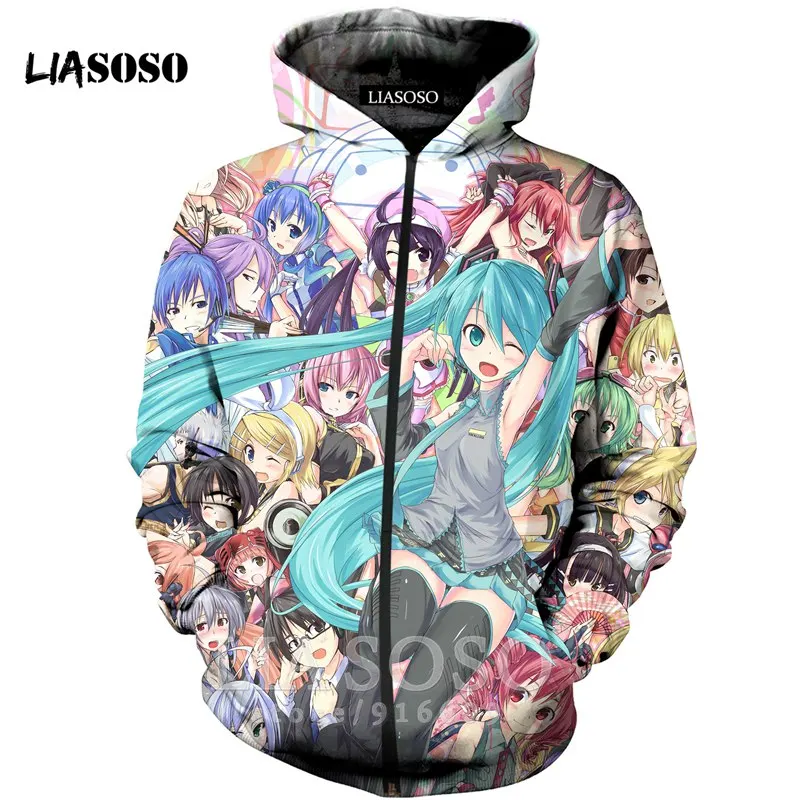 Anime Vocaloid Hatsune 3d Print Mens hoodies Sweater Sweatshirt Pullover Tops